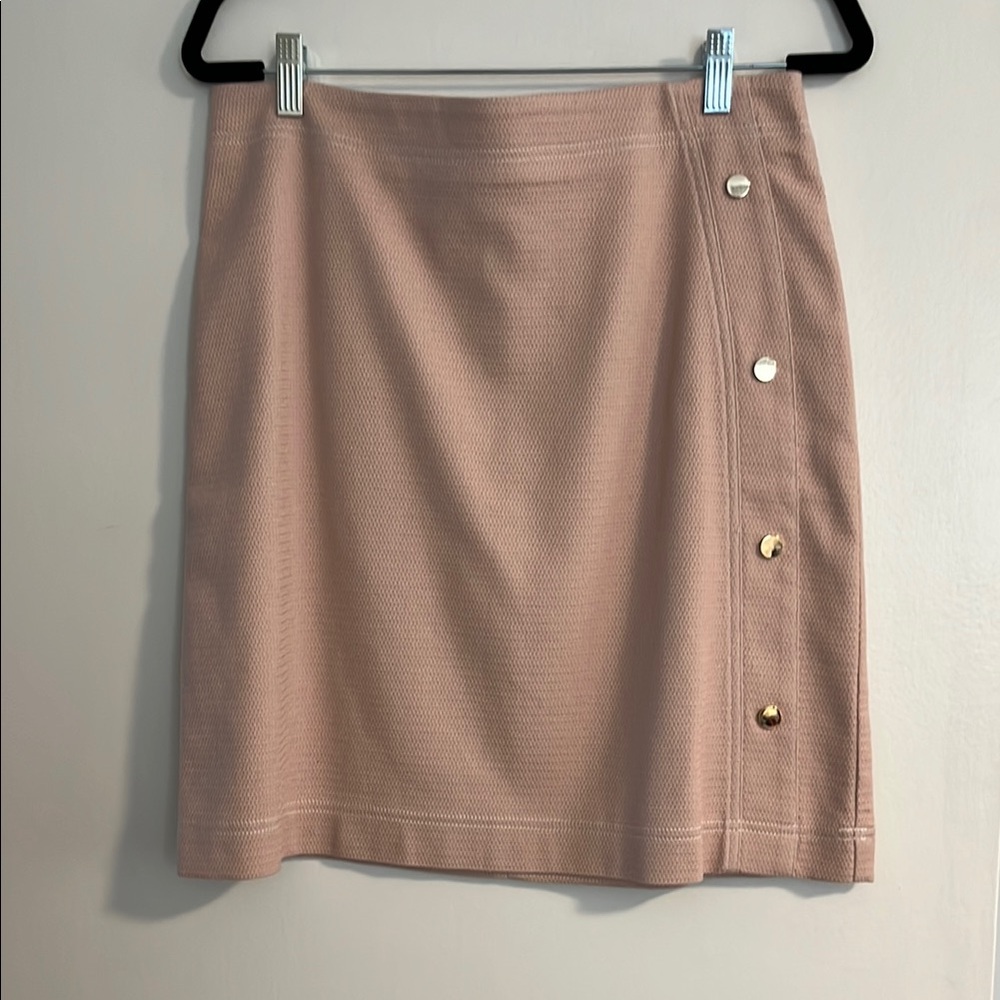 Elegant Pink Skirt with Gold Accents